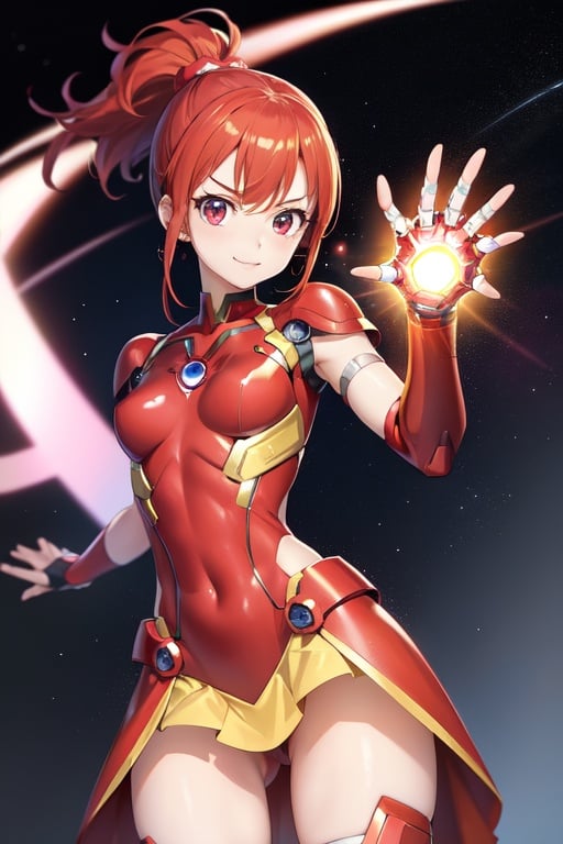 Image of Precure, smile, wearing a protector suits inspired by IRONMAN