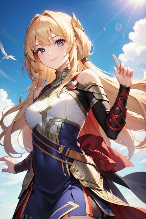 Image of A GIRL,wearing dress inspired by Thor , smiling