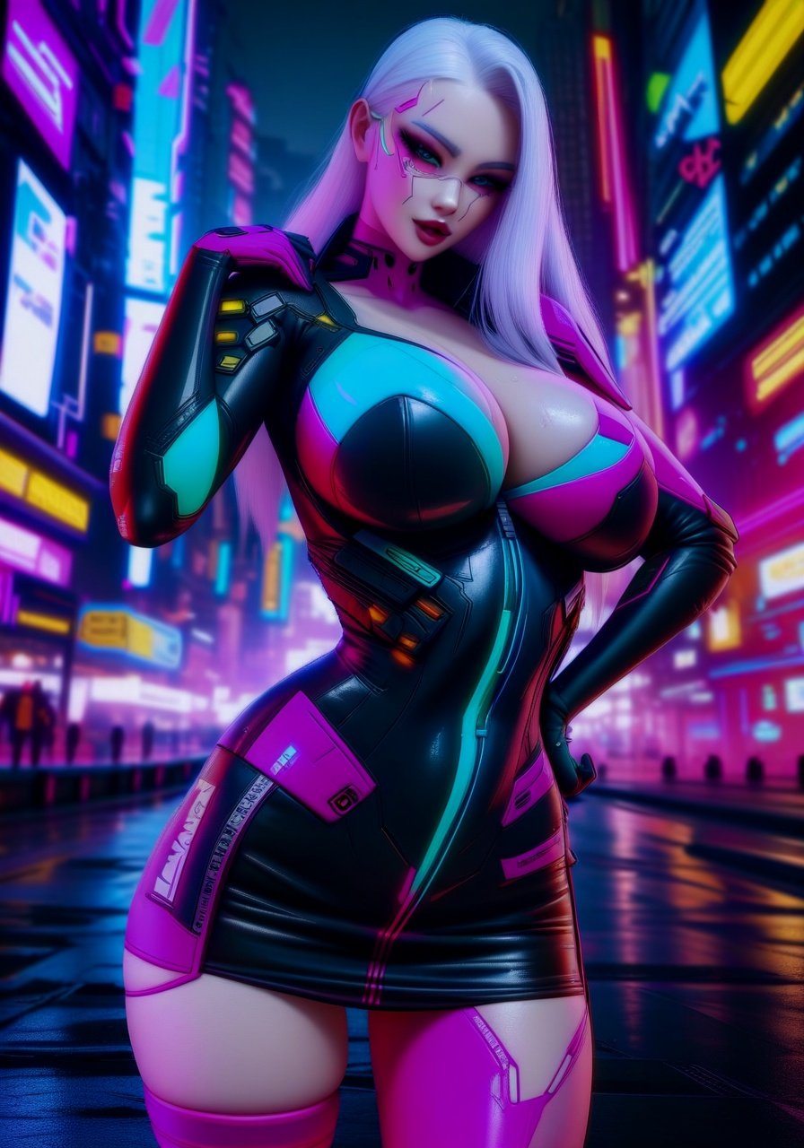 Image of Arafed woman in wetsuit posing in the rain, cyberpunk 2 0 years old. o model girl, cyberpunk beautiful girl, cyberpunk in cyberpunk city, ultra realistic cyberpunk art 8k, cyberpunk girl, beautiful cyberpunk woman model, cyberpunk oppai, y girl, seductive fantasy, dark cyberpunk, in a cyberpunk city, Judy Alvarez cyberpunk, cyberpunk 8k, cyberpunk photo, (((miniskirt))))