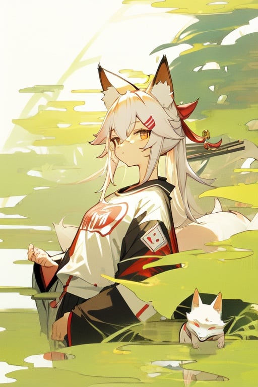 Image of Japão, fox ears, with japão t-shirt