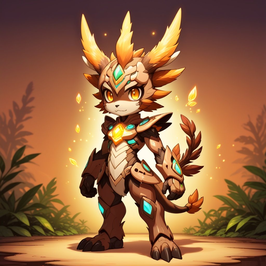 Image of Arbormon with brown light-brown tan palette in gatcha art style