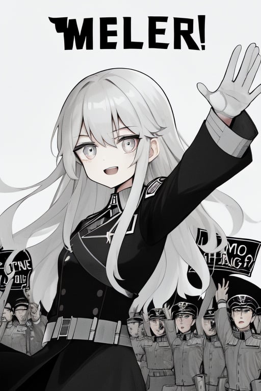 Image of young woman sieg heil