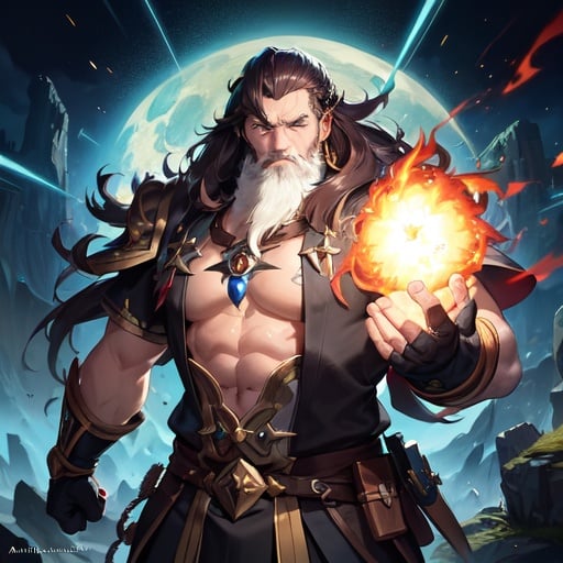Image of materpiece, artstation, pixiv fantasia, male focus, dwarf, bad, explosion
