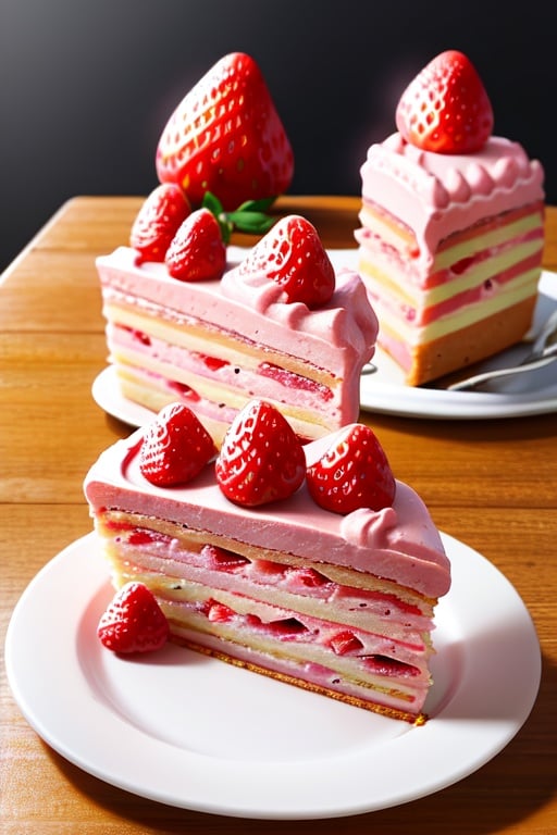 Image of Piece of strawberry cake